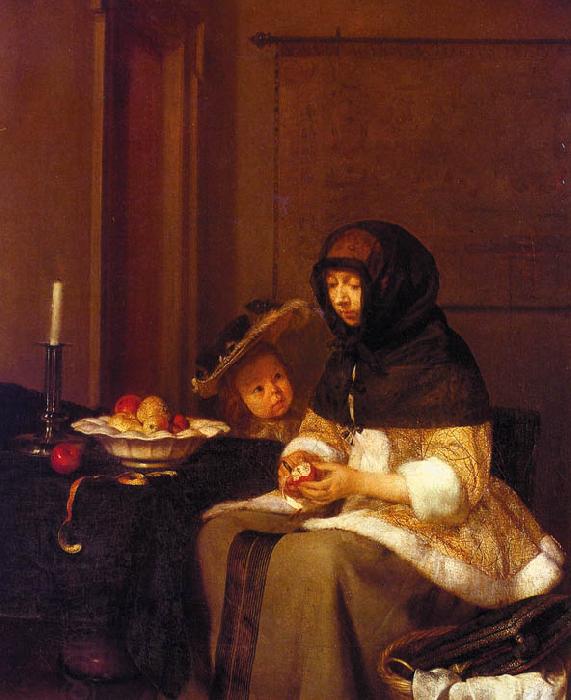 Gerard Ter Borch Woman Peeling Apples oil painting picture